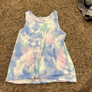 the dyed tank with a knot at the bottom